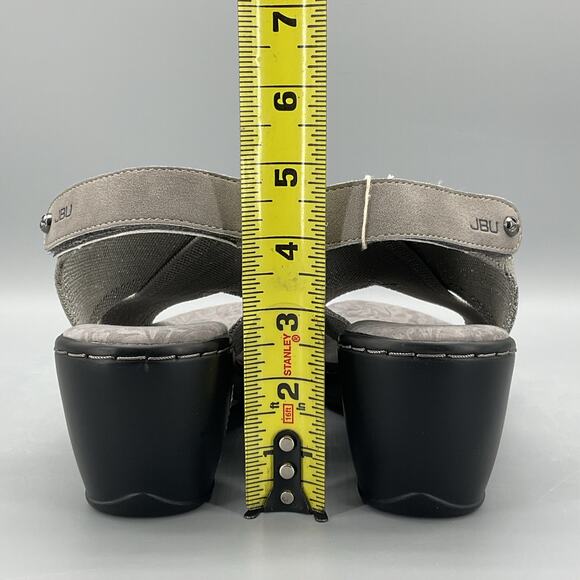NEW JBU Women’s Alyssa Wedge Sandals Grey Shimmer Size 8M - Picture 4 of 11